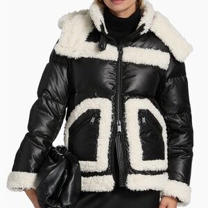 Elegant Black and White Puffer Jacket